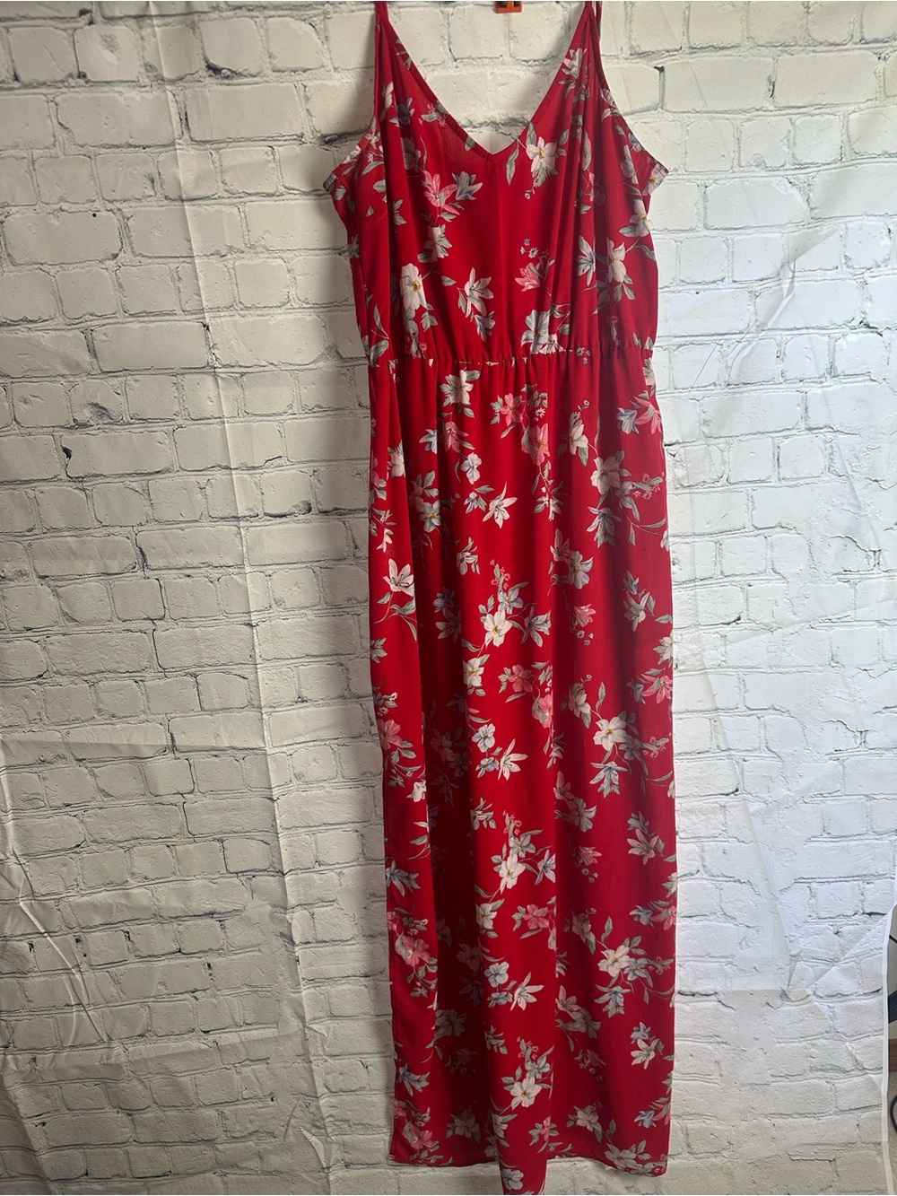 H&M Red Floral Maxi Dress
